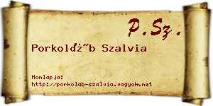 Porkoláb Szalvia névjegykártya
